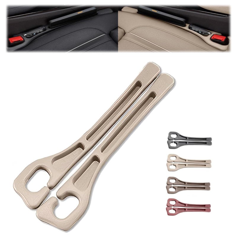 FFKQBH No Drop Seat Guard  Car Seat Side Gap Filler  Drop seat Gap fillers Between Seat and Console Stop Things from Dropping (Beige) - Image 1